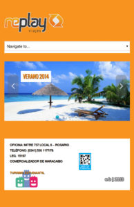 Sitio web Turismo sección - versión móviles
